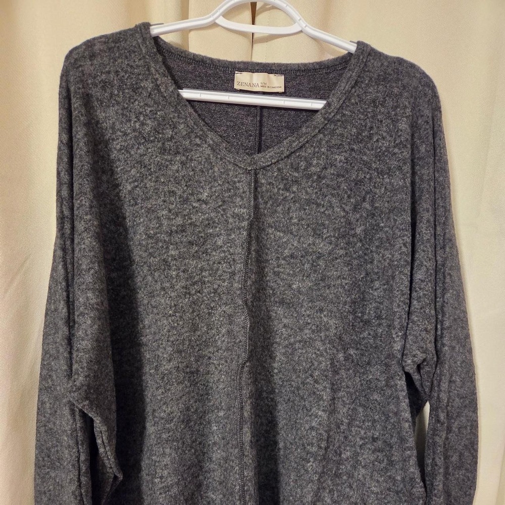 Zenana Brushed Hacci V-neck Sweater